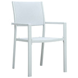 vidaXL Garden Chairs 4 pcs White Plastic Rattan Look | SKU: 47888 | Barcode: 8719883751696