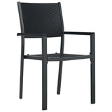 vidaXL Garden Chairs 2 pcs Black Plastic Rattan Look | SKU: 47889 | Barcode: 8719883751702