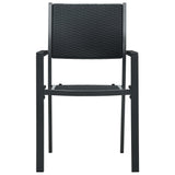 vidaXL Garden Chairs 2 pcs Black Plastic Rattan Look | SKU: 47889 | Barcode: 8719883751702
