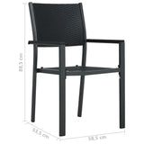 vidaXL Garden Chairs 2 pcs Black Plastic Rattan Look | SKU: 47889 | Barcode: 8719883751702