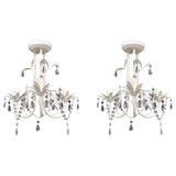 vidaXL Crystal Pendant Ceiling Lamp Chandeliers 2 pcs Elegant White | SKU: 278738 | Barcode: 8719883759630