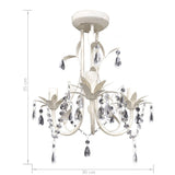vidaXL Crystal Pendant Ceiling Lamp Chandeliers 2 pcs Elegant White | SKU: 278738 | Barcode: 8719883759630