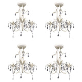 vidaXL Crystal Pendant Ceiling Lamp Chandeliers 4 pcs Elegant White | SKU: 278739 | Barcode: 8719883759647