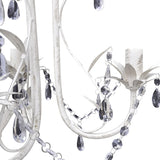 vidaXL Crystal Pendant Ceiling Lamp Chandeliers 4 pcs Elegant White | SKU: 278739 | Barcode: 8719883759647