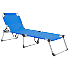 vidaXL Extra High Folding Senior Sunbed Blue Aluminium | SKU: 47912 | Barcode: 8719883760018