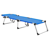 vidaXL Extra High Folding Senior Sunbed Blue Aluminium | SKU: 47912 | Barcode: 8719883760018