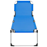 vidaXL Extra High Folding Senior Sunbed Blue Aluminium | SKU: 47912 | Barcode: 8719883760018