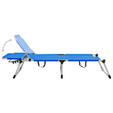 vidaXL Extra High Folding Senior Sunbed Blue Aluminium | SKU: 47912 | Barcode: 8719883760018