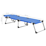 vidaXL Extra High Folding Senior Sunbed Blue Aluminium | SKU: 47912 | Barcode: 8719883760018