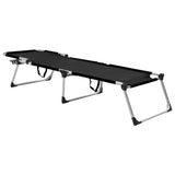 vidaXL Extra High Folding Senior Sunbed Black Aluminium | SKU: 47913 | Barcode: 8719883760025