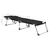 vidaXL Extra High Folding Senior Sunbed Black Aluminium | SKU: 47913 | Barcode: 8719883760025