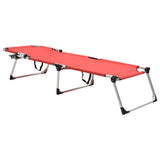 vidaXL Extra High Folding Senior Sunbed Red Aluminium | SKU: 47914 | Barcode: 8719883760032
