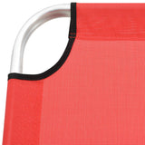 vidaXL Extra High Folding Senior Sunbed Red Aluminium | SKU: 47914 | Barcode: 8719883760032