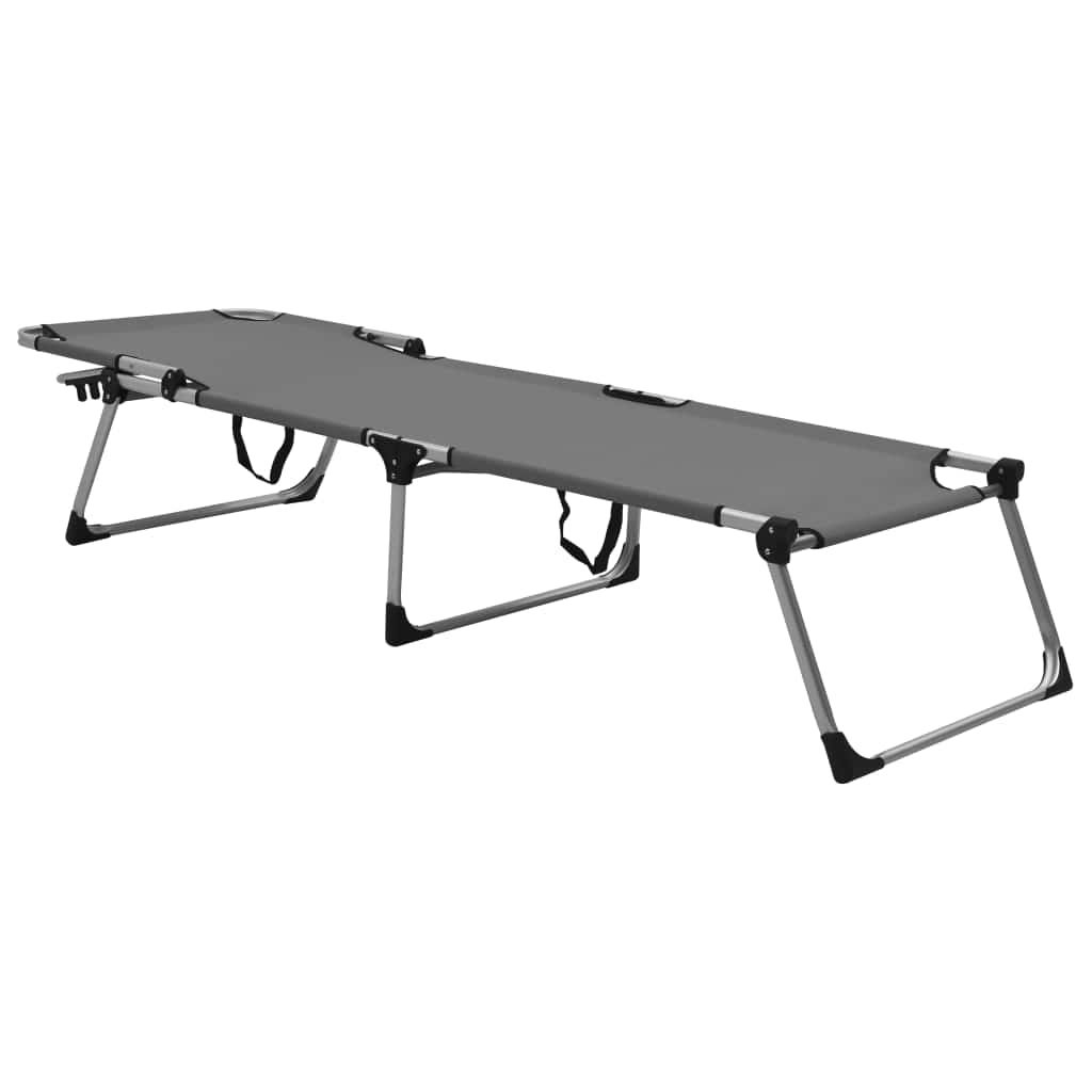 vidaXL Extra High Folding Senior Sunbed Grey Aluminium | SKU: 47915 | Barcode: 8719883760049