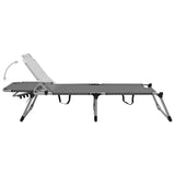 vidaXL Extra High Folding Senior Sunbed Grey Aluminium | SKU: 47915 | Barcode: 8719883760049