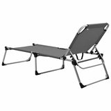 vidaXL Extra High Folding Senior Sunbed Grey Aluminium | SKU: 47915 | Barcode: 8719883760049