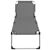 vidaXL Extra High Folding Senior Sunbed Grey Aluminium | SKU: 47915 | Barcode: 8719883760049
