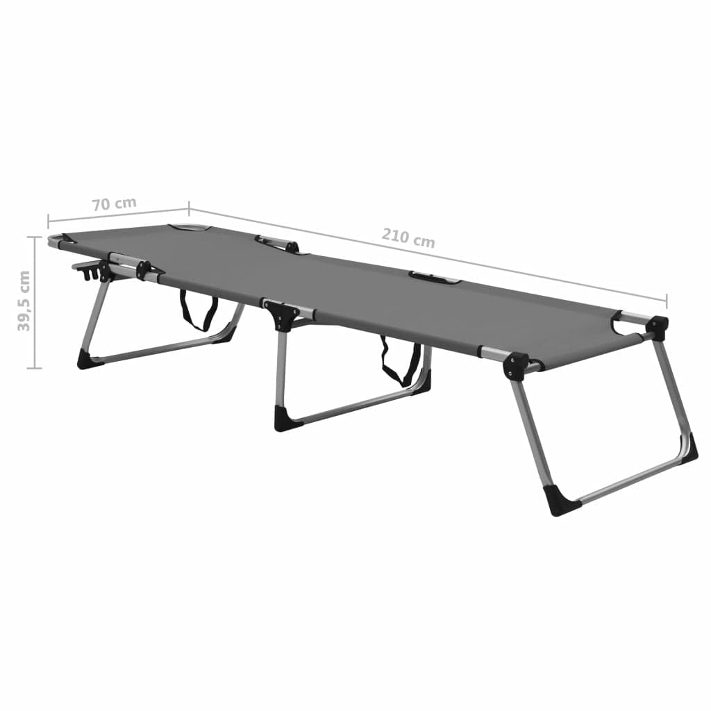 vidaXL Extra High Folding Senior Sunbed Grey Aluminium | SKU: 47915 | Barcode: 8719883760049