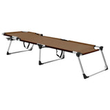 vidaXL Extra High Folding Senior Sunbed Brown Aluminium | SKU: 47916 | Barcode: 8719883760056