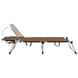 vidaXL Extra High Folding Senior Sunbed Brown Aluminium | SKU: 47916 | Barcode: 8719883760056