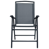 vidaXL Folding Garden Chairs 2 pcs Texilene Grey | SKU: 47922 | Barcode: 8719883760117