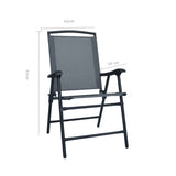 vidaXL Folding Garden Chairs 2 pcs Texilene Grey | SKU: 47922 | Barcode: 8719883760117