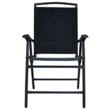 vidaXL Folding Garden Chairs 2 pcs Texilene Black | SKU: 47923 | Barcode: 8719883760124