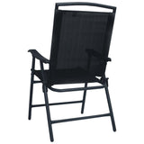vidaXL Folding Garden Chairs 2 pcs Texilene Black | SKU: 47923 | Barcode: 8719883760124