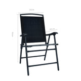 vidaXL Folding Garden Chairs 2 pcs Texilene Black | SKU: 47923 | Barcode: 8719883760124