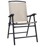 vidaXL Folding Garden Chairs 2 pcs Texilene Cream | SKU: 47924 | Barcode: 8719883760131
