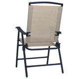 vidaXL Folding Garden Chairs 2 pcs Texilene Cream | SKU: 47924 | Barcode: 8719883760131