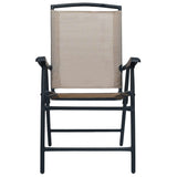 vidaXL Folding Garden Chairs 2 pcs Texilene Taupe | SKU: 47925 | Barcode: 8719883760148