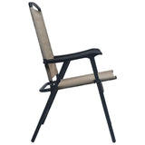 vidaXL Folding Garden Chairs 2 pcs Texilene Taupe | SKU: 47925 | Barcode: 8719883760148