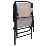 vidaXL Folding Garden Chairs 2 pcs Texilene Taupe | SKU: 47925 | Barcode: 8719883760148