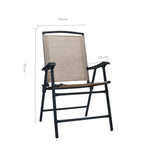 vidaXL Folding Garden Chairs 2 pcs Texilene Taupe | SKU: 47925 | Barcode: 8719883760148