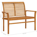 vidaXL Garden Bench 112 cm Solid Teak Wood | SKU: 47407 | Barcode: 8719883760544