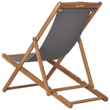 vidaXL Folding Beach Chair Solid Teak Wood Grey | SKU: 47415 | Barcode: 8719883760629