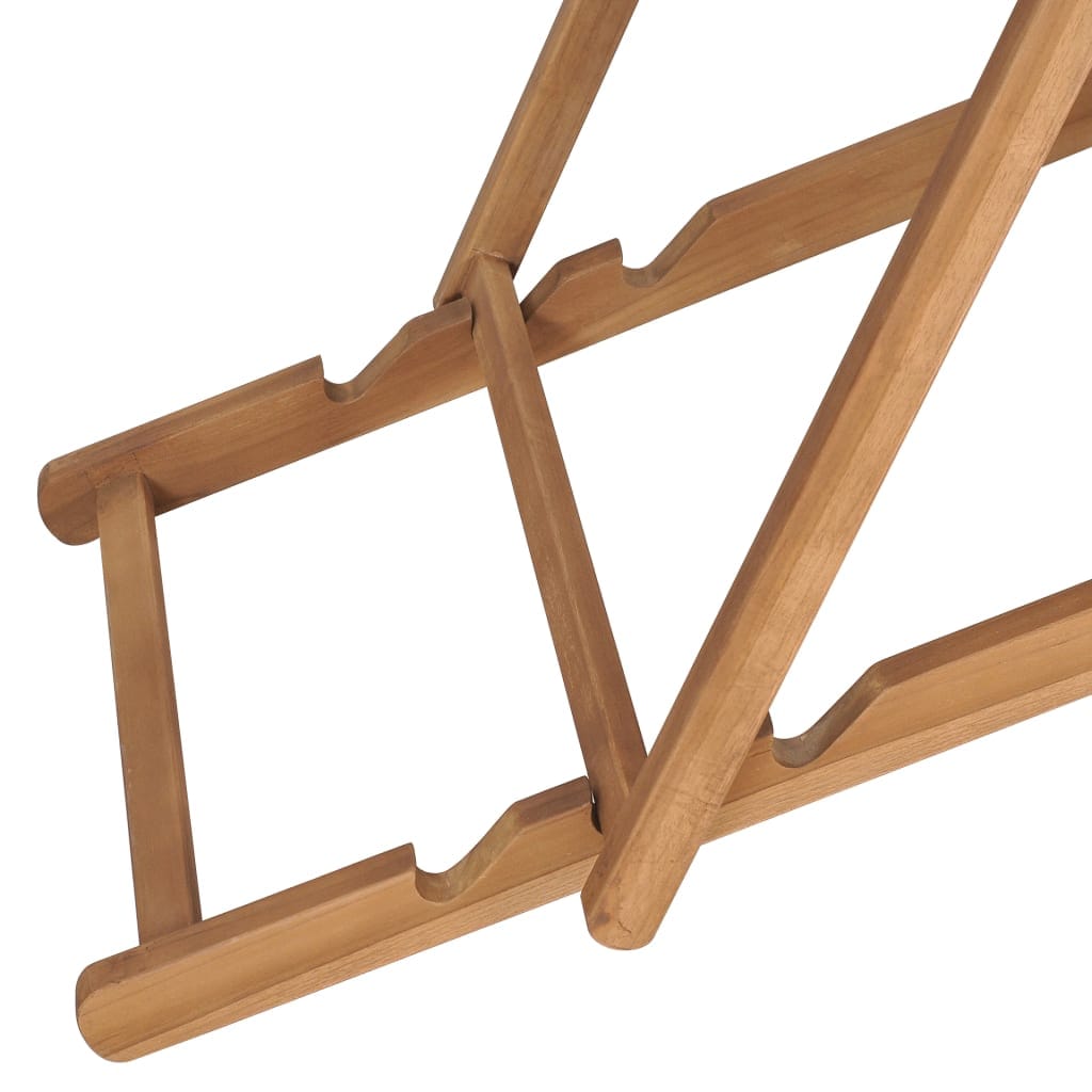 vidaXL Folding Beach Chair Solid Teak Wood Grey | SKU: 47415 | Barcode: 8719883760629