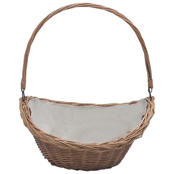 VidaXL Brown Willow Firewood Basket With Handle 57cm | SKU: 286987 | UPC: 8719883765341