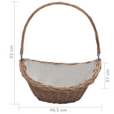 VidaXL Brown Willow Firewood Basket With Handle 57cm | SKU: 286987 | UPC: 8719883765341