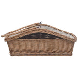 Side View Of VidaXL Brown Willow Firewood Basket With Handle 61.5cm | SKU: 286989 | UPC: 8719883765365