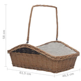 Dimensions Of VidaXL Brown Willow Firewood Basket With Handle 61.5cm | SKU: 286989 | UPC: 8719883765365