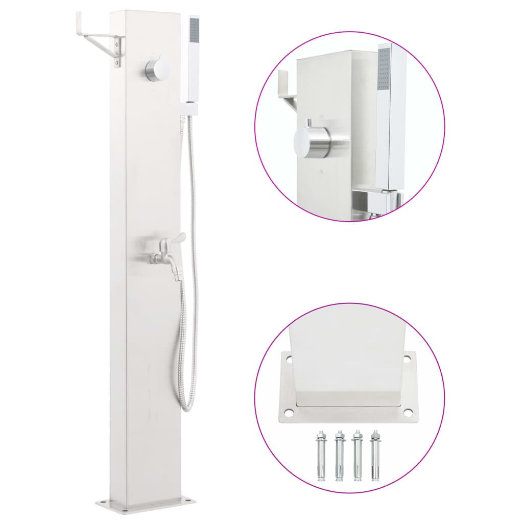 vidaXL Garden Shower Faucet 110 cm Stainless Steel | SKU: 48206 | Barcode: 8719883783413