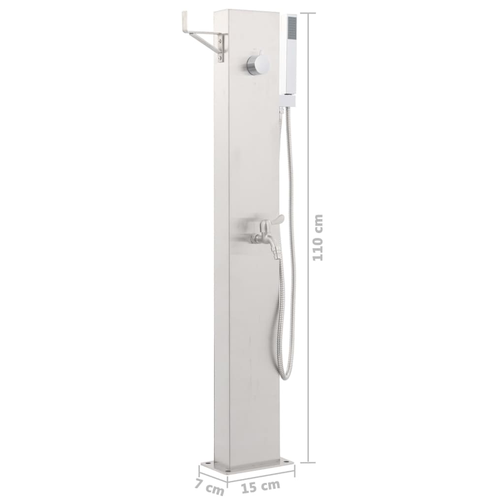 vidaXL Garden Shower Faucet 110 cm Stainless Steel | SKU: 48206 | Barcode: 8719883783413