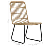 vidaXL Garden Chairs 2 pcs Poly Rattan Oak | SKU: 48582 | Barcode: 8719883784144
