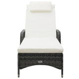 vidaXL Sun Lounger With Wheels Poly Rattan Grey | SKU: 48197 | Barcode: 8719883785950