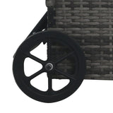 vidaXL Sun Lounger With Wheels Poly Rattan Grey | SKU: 48197 | Barcode: 8719883785950