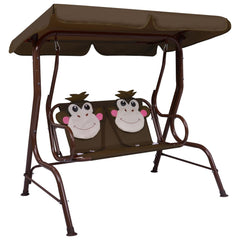 vidaXL Kids Swing Bench Brown 115x75x110 cm Fabric | SKU: 48097 | Barcode: 8719883798202