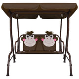 vidaXL Kids Swing Bench Brown 115x75x110 cm Fabric | SKU: 48097 | Barcode: 8719883798202