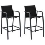 vidaXL Garden Bar Chairs 2 pcs Black Textilene | SKU: 48116 | Barcode: 8719883798394
